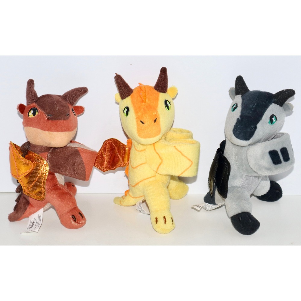 Bullsitoy Wings of Fire Plush Set Cutie Cuffs Sunny Clay Starflight 3 pc Lot